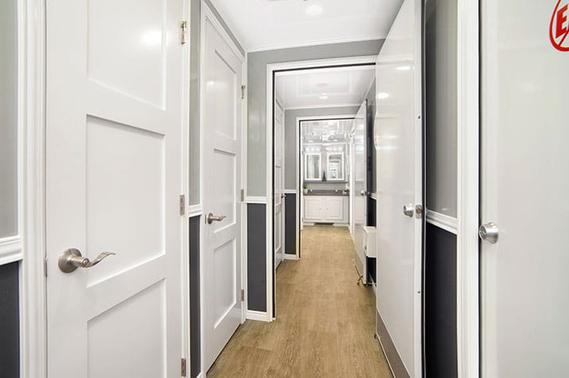 Interior View of Elegant Wedding Restroom Trailer Rentals in California