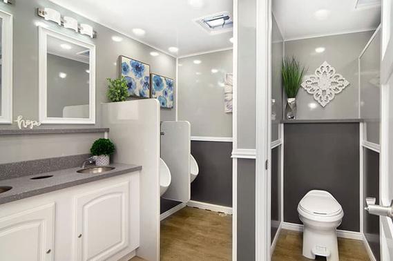 Interior View of Restroom Trailer Rental in El Dorado County, California